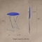 Hastings Home Folding Stool, Heavy Duty 18-Inch Collapsible Padded Round with 300-pound Capacity for Dorm, (Royal) 210974NGZ - alternate 2